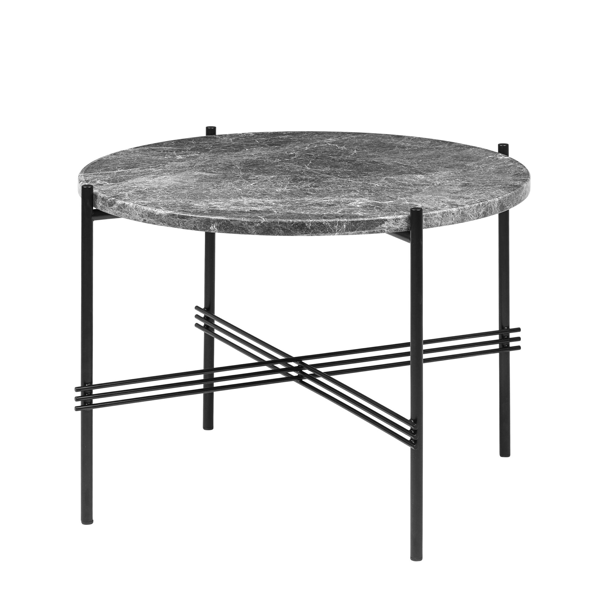 Gubi Ts Table Basse Ronde Noir Marbre Gris Emperador K B Her