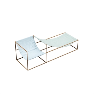 Valerie Objects Duo Seat Fauteuil avec Structure Moutarde Bleu/Vert