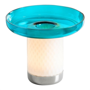 Artemide Bontá Lampe Portable Turquoise avec Plat en Verre