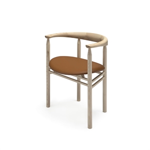 Nikari Linea Collection RMT6 Chaise de Table à Manger Bois de Frêne laqué/Elmosoft 33004 Cuir