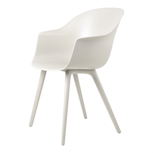 GUBI Bat Chaise de Salle à Manger - Non Rembourrée, Base en Plastique, Extérieur (base Blanche Albâtre, Blanc Albâtre