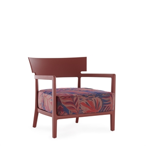Fauteuil D'extérieur Kartell CARA MAT Liberty Chile Palm, Bordeaux/laque