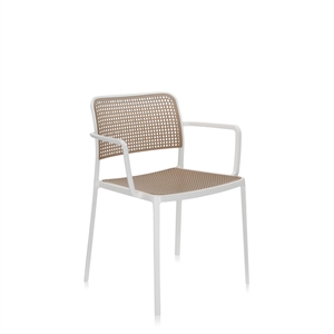 Chaise de Jardin Kartell AUDREY avec Accoudoirs Blanc/ Sable