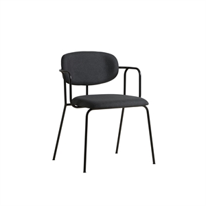 Woud Chaise de Table à Manger Frame Noir/ Gris Taupe