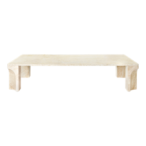 GUBI Doric Table Basse Rectangulaire 140 x 80 cm Blanc Neutre