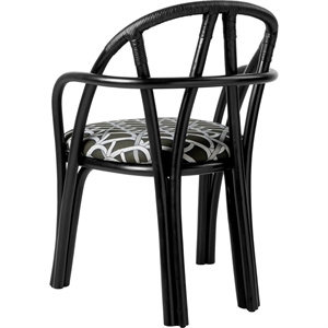 Chaise de salle à manger Gubi Bistra avec accoudoirs en rotin peint ébène/Reales Limonta 003