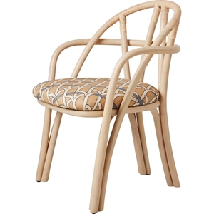 Chaise de salle à manger Gubi Bistra avec accoudoirs en rotin laqué naturel/Reales Limonta 002