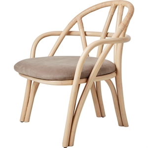Gubi Bistra Fauteuil Rotin Laqué Naturel/Fustagno Limonta 002