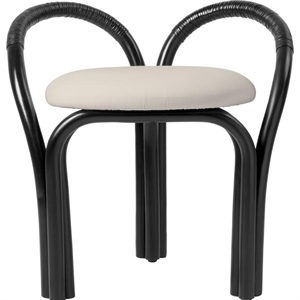 Gubi Bistra Tabouret Rotin Peint Ébène/Fustagno Limonta 001