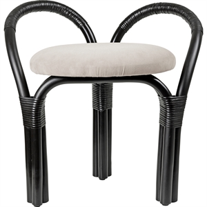 Gubi Bistra Tabouret Rotin Peint Ébène/Fustagno Limonta 001