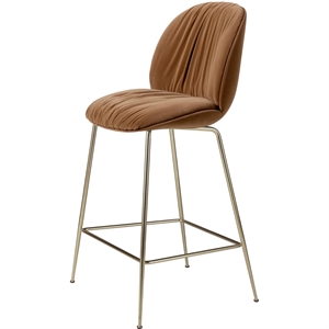 Tabouret de bar souple Gubi Beetle H67 en Laiton antique /Sunday/Dedar 112