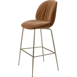 Tabouret de bar souple Gubi Beetle H77 en Laiton antique /Sunday/Dedar 112