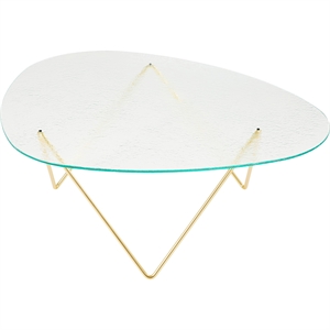 Table Basse Gubi Pedrera en Laiton Semi-mat/ Transparent/verre