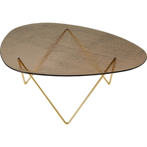 Table Basse Gubi Pedrera en Laiton Semi-mat/ Bronze/verre