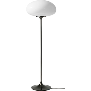 Lampadaire Gubi Stemlite H110 Chrome Noir/ Opale