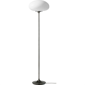 Lampadaire Gubi Stemlite H150 Chrome Noir/ Opale