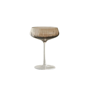 Ensemble de 4 coupes à Champagne Louise Roe, verre fumé