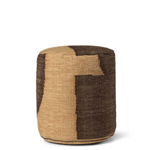 Ferm Living Pouf Cylindre Forene Tan/Chocolat