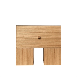 Table de chevet Ferm Living Kuben 1x1 en chêne naturel