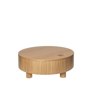 Table Basse avec Rangement Olles Ferm Living Ø80 Chêne Naturel