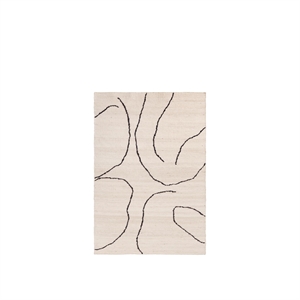 Tapis Gesso 140x200 de Ferm Living Blanc cassé/Figue Foncé