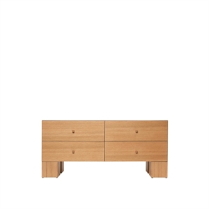 Commode à tiroirs 2x2 Kuben de Ferm Living en chêne naturel