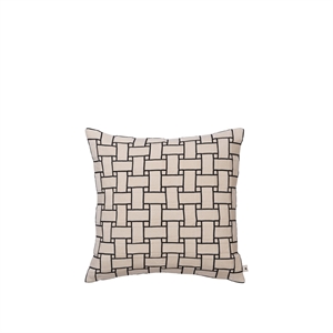 Housse de coussin Ferm Living Lattice Blanc cassé/ Noir