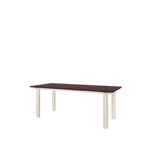 Table de salle à manger Ferm Living Atura 200x90 cm, coloris Cachemire clair/ Bordeaux