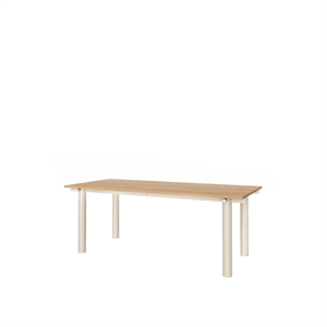 Table de salle à manger Ferm Living Atura 200x90, finition cachemire clair/placage chêne