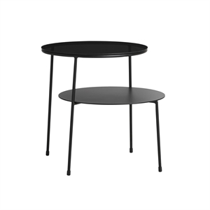 Woud Table Basse Duo Noir/ Verre Fumé Foncé