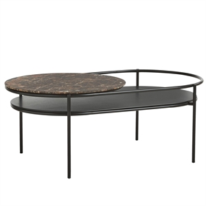 Woud Table Basse Vert Marbre Brun/Noir
