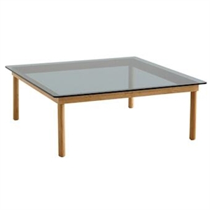 Table Basse HAY Kofi 100x100 Chêne/Verre Gris