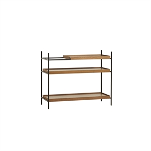 Configuration de Plateau Woud Système à 5 Étagères Bas en Noyer