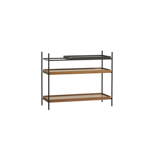 Système de 6 Étagères Basses Woud Tray Configuration Noir/ Noyer