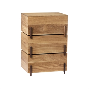 Kristina Dam Studio Stack Boîtes de Rangement Chêne Huilé et Noyer 3 Pièces