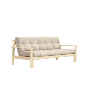 Canapé-lit Karup Unwind en pin laqué transparent/747 Beige