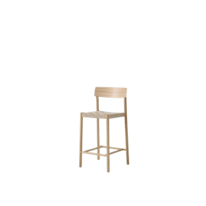 Chaise de Comptoir &Tradition Betty TK12 Chêne laqué/Lin Naturel Osier
