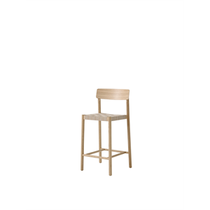 Chaise de comptoir &Tradition Betty TK12 Chêne laqué/Lin naturel Osier