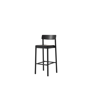 Tabouret de bar &Tradition Betty TK17 en frêne laqué noir/cuir noble 