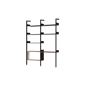 Étagères &Tradition Rombe IF2 et IF6 Configuration D Noyer laqué/Anthracite