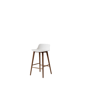 Tabouret de bar &Tradition Rely HW118, dossier bas, noyer Noyer/ Blanc