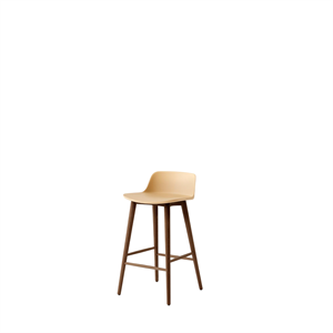 Tabouret de bar &Tradition Rely HW118, dossier bas, noyer Noyer/Sable Beige