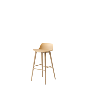 Tabouret de bar &Tradition Rely HW123, dossier bas, chêne laqué/ Beige Sable