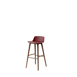 Tabouret de bar &Tradition Rely HW123, dossier bas, Noyer laqué/Brun rouge
