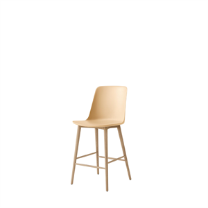 Tabouret de bar &Tradition Rely HW128, dossier haut, chêne laqué/ Beige Sable