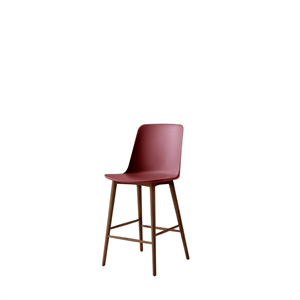 Tabouret de bar &Tradition Rely HW128, dossier haut, noyer Noyer/ Brun rouge