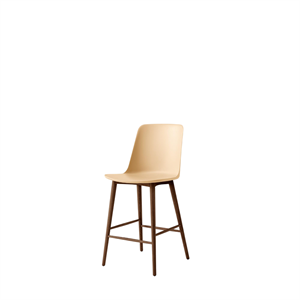 Tabouret de bar &Tradition Rely HW128, dossier haut, noyer Noyer/ Beige Sable