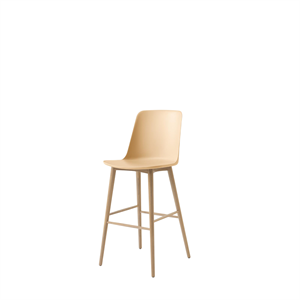 Tabouret de bar &Tradition Rely HW133, dossier haut, chêne laqué/ Beige Sable