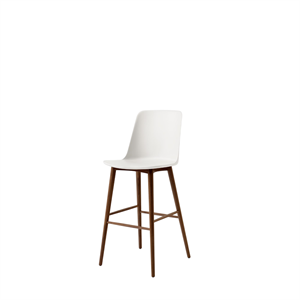 Tabouret de Bar &Tradition Rely HW133, Dossier Haut, Noyer Noyer/ Blanc