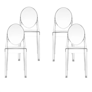 Kartell Victoria Ghost Lot de 4 Chaises de Salle à Manger Cristal